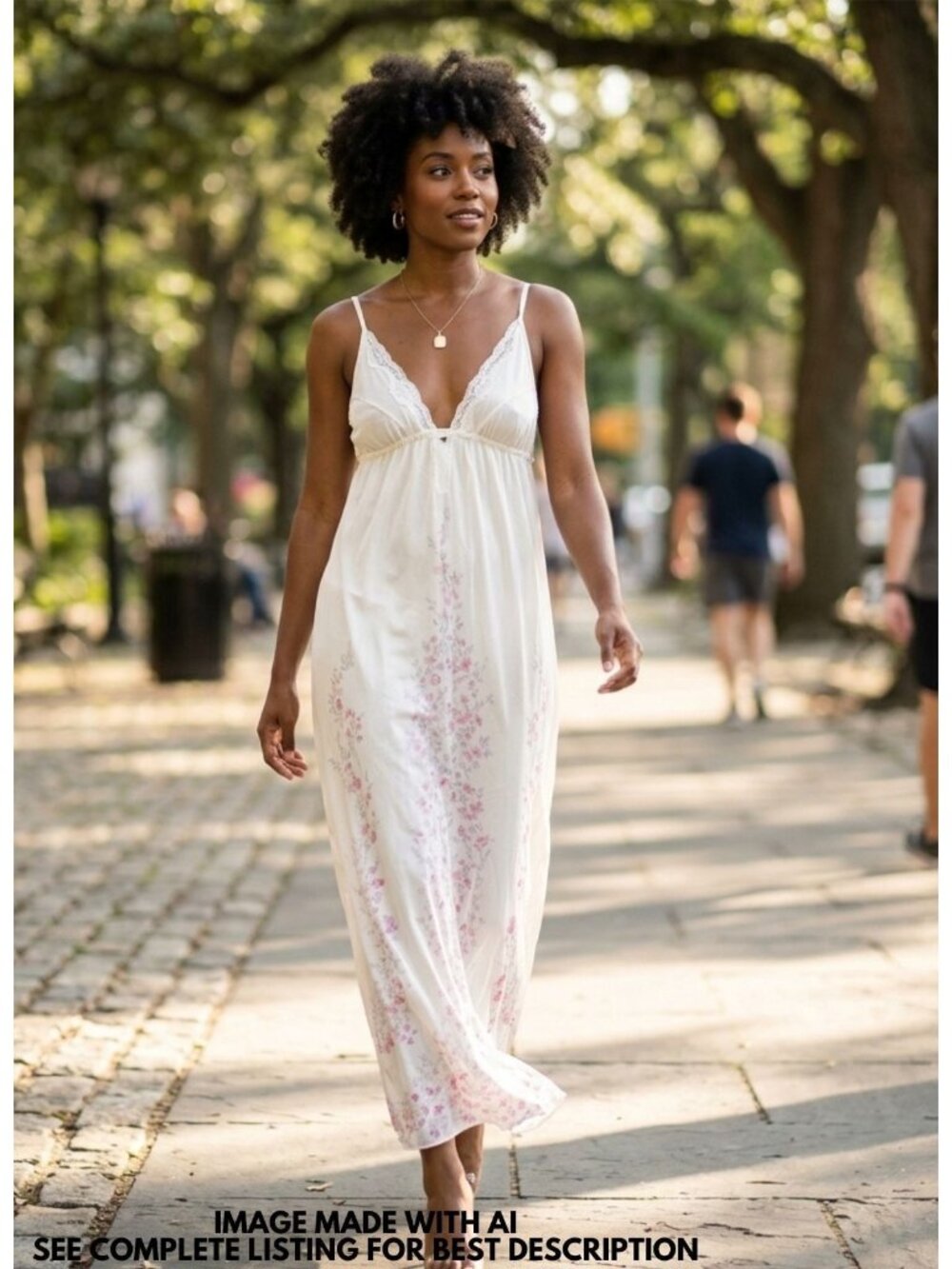 New Vintage JCPenney Maxi Slip Dress M Semi Sheer Pink Flowers Coquette Poet
